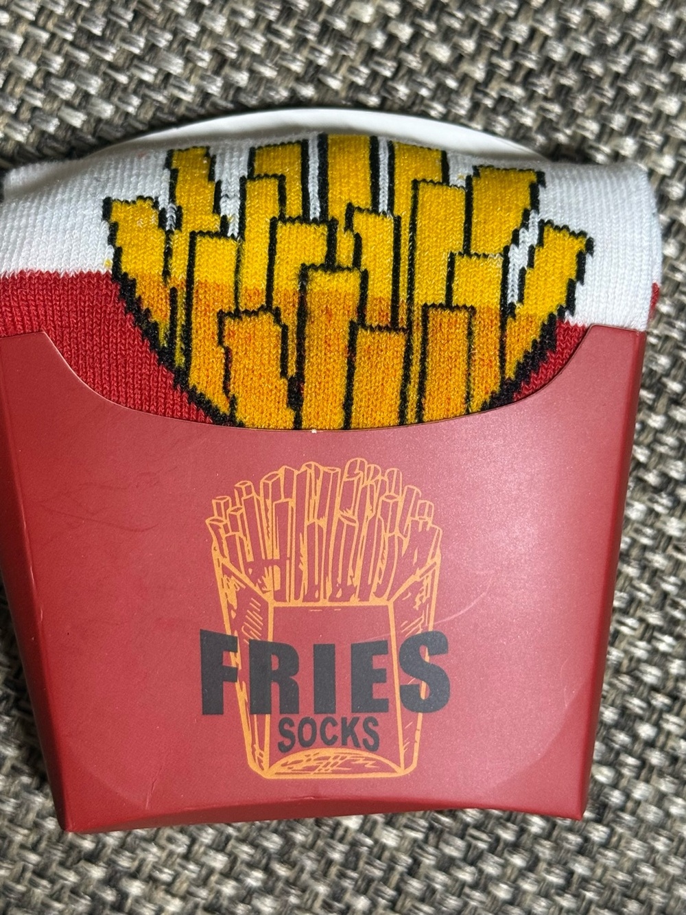 NIP FRIES Socks Novelty Sock - Yellow, Red, White In Fry Box